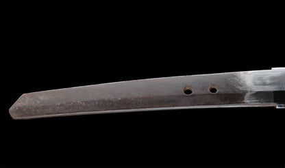 Katana antique japonais par Tanba-no-kami Terukado avec saya à laque dorée, tsuba en fer mokkō et hamon notare - NBTHK Hozon