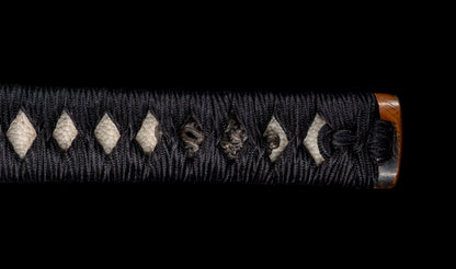 Katana japonais antique, signé Jumyo à lame ubu avec koshirae noir roiro - NBTHK Hozon