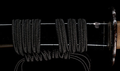 Katana japonais antique, signé Jumyo à lame ubu avec koshirae noir roiro - NBTHK Hozon