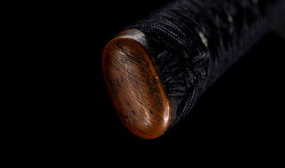 Katana japonais antique, signé Jumyo à lame ubu avec koshirae noir roiro - NBTHK Hozon