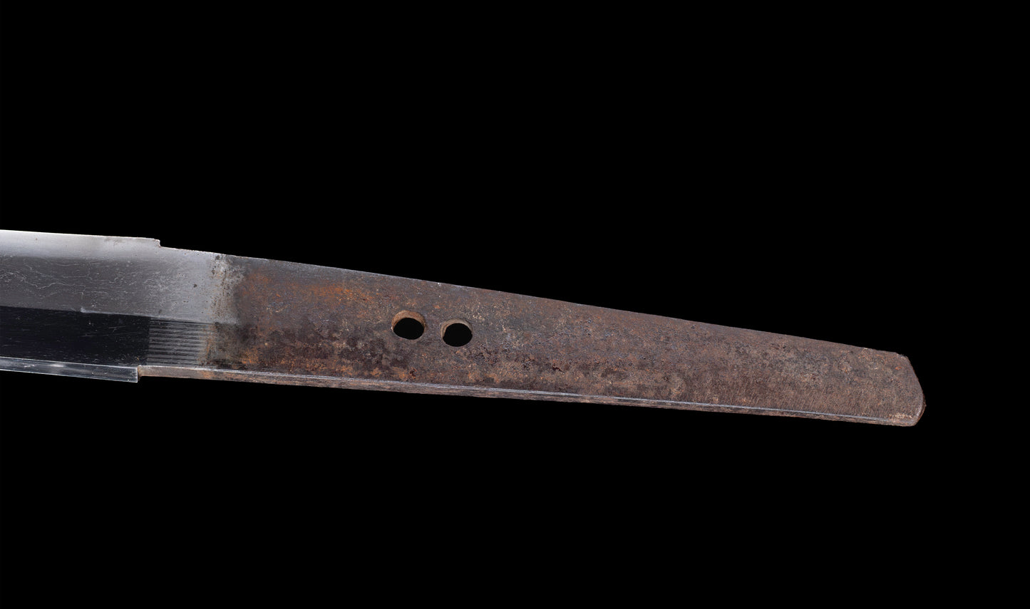 Katana japonais antique, signé Jumyo à lame ubu avec koshirae noir roiro - NBTHK Hozon