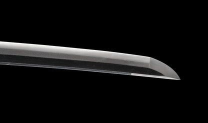 Katana japonais antique, signé Jumyo à lame ubu avec koshirae noir roiro - NBTHK Hozon