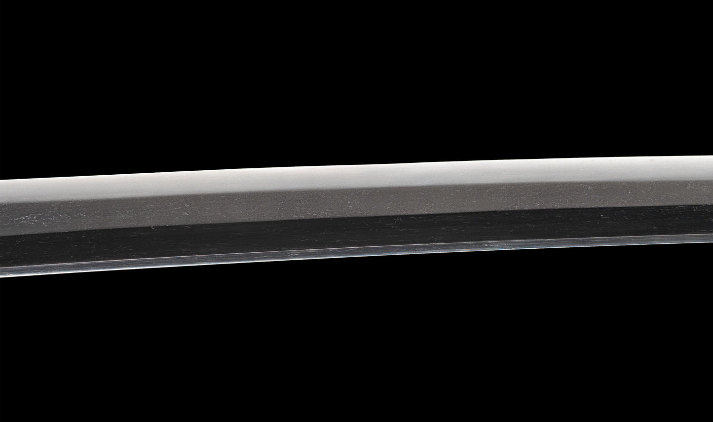 Katana japonais antique, signé Jumyo à lame ubu avec koshirae noir roiro - NBTHK Hozon
