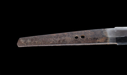 Katana japonais antique, signé Jumyo à lame ubu avec koshirae noir roiro - NBTHK Hozon