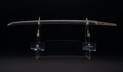 Katana japonais antique, signé Jumyo à lame ubu avec koshirae noir roiro - NBTHK Hozon