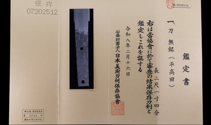 Antiguo katana japonés con hamon gunome, tsuba de hierro namban y menuki karashishi dorados atribuido a Taira Takada - NBTHK Hozon