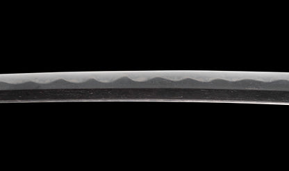 Antiguo katana japonés con hamon gunome, tsuba de hierro namban y menuki karashishi dorados atribuido a Taira Takada - NBTHK Hozon