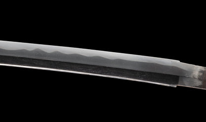 Antiguo katana japonés con hamon gunome, tsuba de hierro namban y menuki karashishi dorados atribuido a Taira Takada - NBTHK Hozon