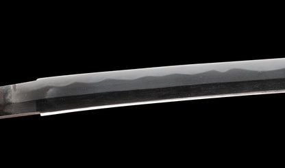 Antiguo katana japonés con hamon gunome, tsuba de hierro namban y menuki karashishi dorados atribuido a Taira Takada - NBTHK Hozon