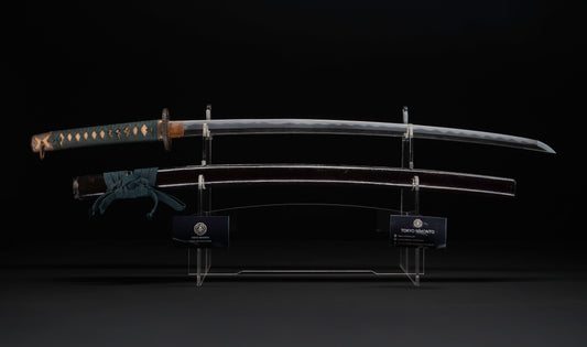 Antique Japanese Katana Sword with Gunome Hamon, Namban Iron Tsuba and Gilt Karashishi Menuki attributed to Taira Takada - NBTHK Hozon