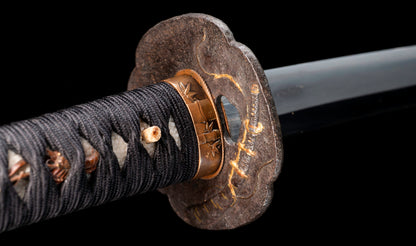 Antique Japanese Katana Sword attributed to the Fujiwara Takada School with Long 76 cm Nagasa, Suguha Hamon and Dragon Menuki - NBTHK Hozon