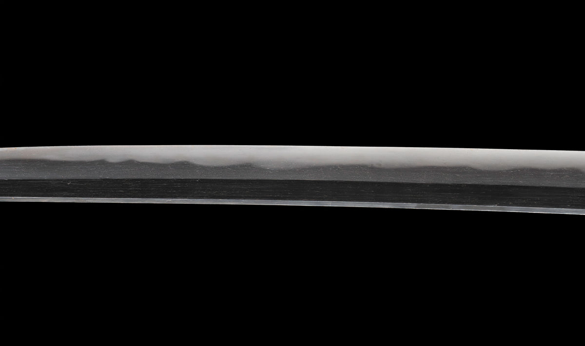 Antique Japanese Katana Sword with Vermilion Lacquer Saya, Sparrow Fuchi-Kashira and Gilt Menuki