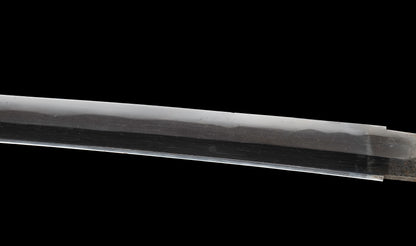 Antique Japanese Katana Sword with Vermilion Lacquer Saya, Sparrow Fuchi-Kashira and Gilt Menuki