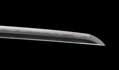 Antique Japanese Katana Sword with Vermilion Lacquer Saya, Sparrow Fuchi-Kashira and Gilt Menuki