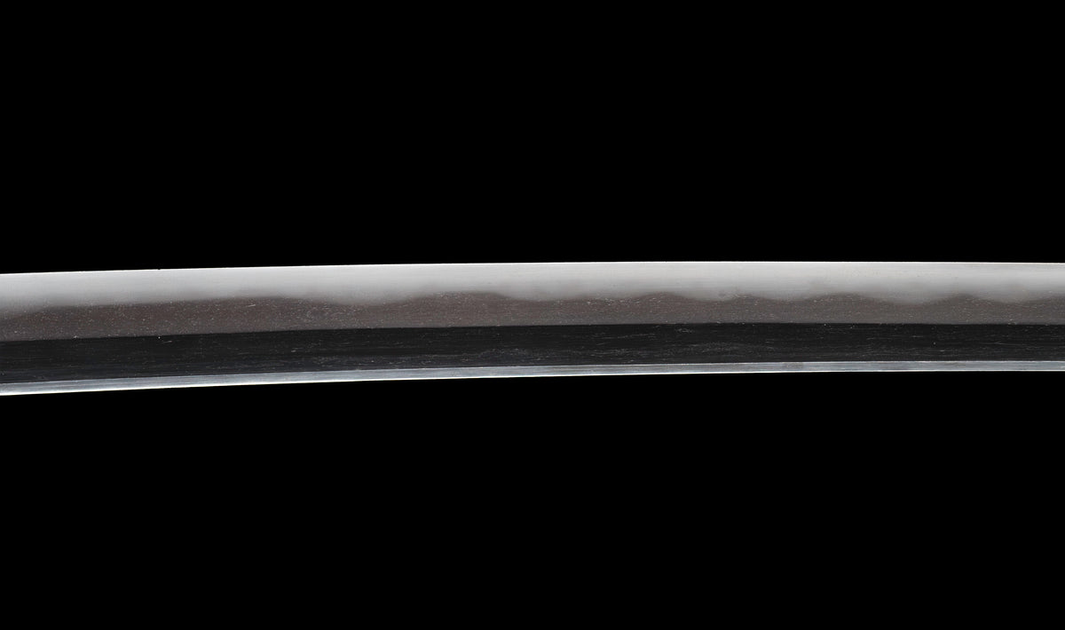 Antique Japanese Katana Sword with Vermilion Lacquer Saya, Sparrow Fuchi-Kashira and Gilt Menuki