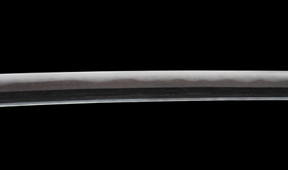 Antique Japanese Katana Sword with Vermilion Lacquer Saya, Sparrow Fuchi-Kashira and Gilt Menuki