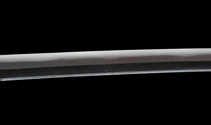 Antique Japanese Katana Sword with Vermilion Lacquer Saya, Sparrow Fuchi-Kashira and Gilt Menuki