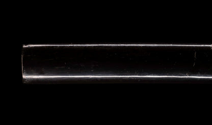 Antique Japanese Katana Sword with Ubu Nakago, Hoso-Suguha Hamon and Genji Wheel Iron Tsuba