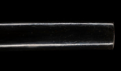 Antique Japanese Katana Sword with Ubu Nakago, Hoso-Suguha Hamon and Genji Wheel Iron Tsuba