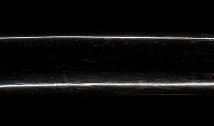 Antique Japanese Katana Sword with Ubu Nakago, Hoso-Suguha Hamon and Genji Wheel Iron Tsuba