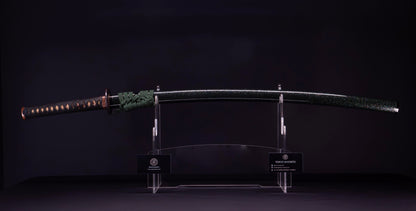 Antique Japanese Katana Sword signed Seki-ju Kaneyoshi with Beautiful Green Saya.