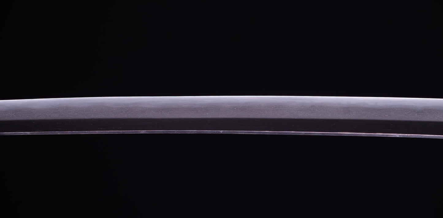 Antique Japanese Katana Sword with Iron Tsuba and Black Lacquet Mountings
