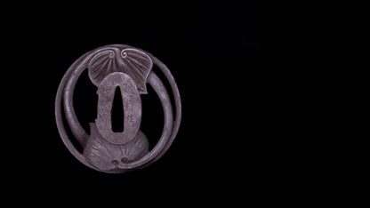 Antique Japanese Katana Sword Leaf Motif Sukashi Tsuba