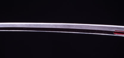 Épée Katana japonaise antique avec rainure laquée rouge 