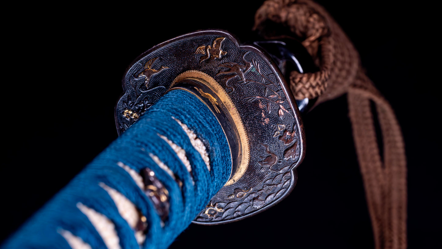 Épée Katana japonaise antique signée ōshū Takata ju Fujiwara Yoshiyuki - Hozon 