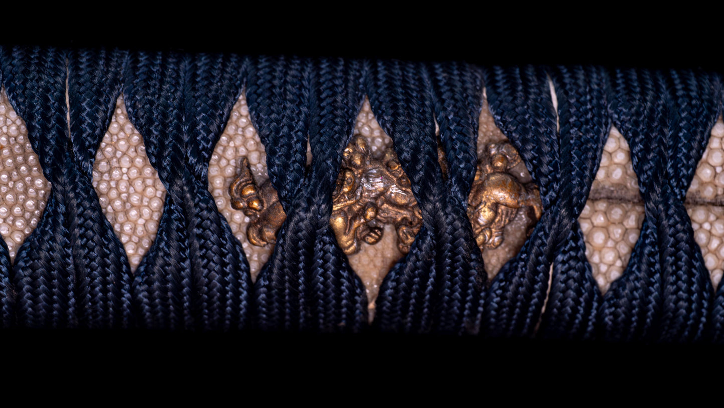 Antique Japanese Katana Sword with Iron Sukashi & Koshirae