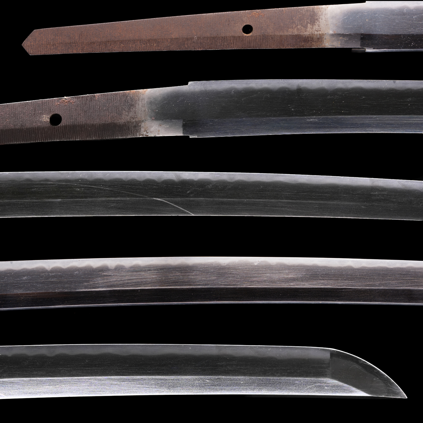 Antikes japanisches Schwert Katana, Edo-Periode, blauer und brauner Koshirae