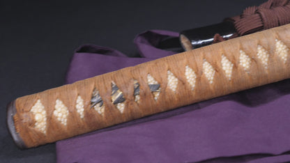 Japanese Gendaitō Katana Sword with Iron Sukashi Tsuba and Feather Menuki, by Kazunori, Dated 1942